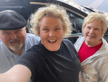 Mike Feimster with his ex-wife and their daughter, Fortune Feimster.
